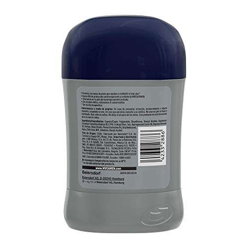 Amazon: Nivea Desodorante Antibacterial iones de plata Hombre, Silver Protect 48 horas Protección Antitranspirante, 50 gr