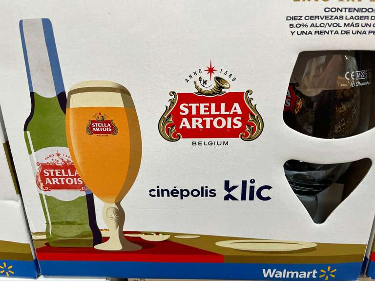 Walmart: 10Cerveza Stella + Calis + peli (Cinépolis klic)