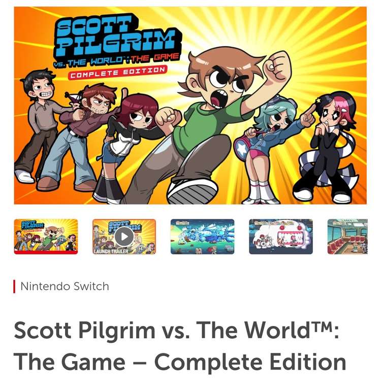 eShop (ARG) Scott Pilgrim vs. The World: Complete Edition. Simulador de simp