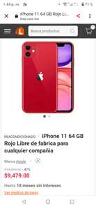 Linio: Iphone 11 64GB color Rojo "Liberado" (equipo de exhibición)