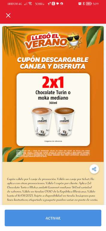 Oxxo: Chocolate Turin o moka mediano y demás artículos al 2x1