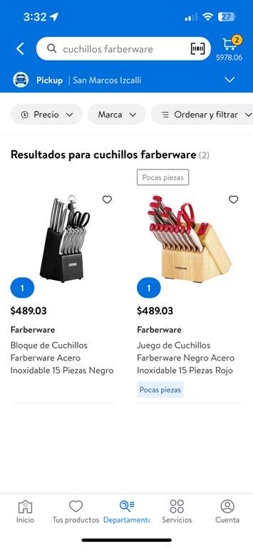 Walmart: Primera Liquidación Cuchillos Farberware Acero Inoxidable
