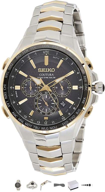 Amazon: Reloj Seiko para Hombres 45mm, pulsera de Acero Inoxidable, cubierta de Zafiro | Oferta Prime