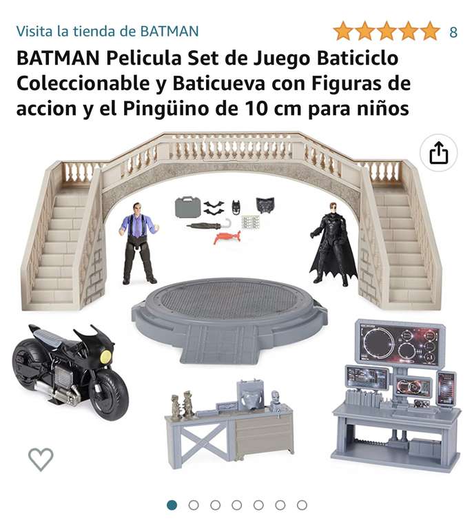 Amazon: BATMAN Pelicula Set de Juego Baticiclo Coleccionable y Baticueva con Figuras de accion y el Pingüino de 10 cm para niños