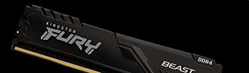 Amazon: Kingston Fury Beast DDR4, Memoria Gamer Para PC, Capacidad: 8GB, Frecuencia: 3200Mhz, Latencia: CL 16, Factor de Forma: DIMM 288-Pin
