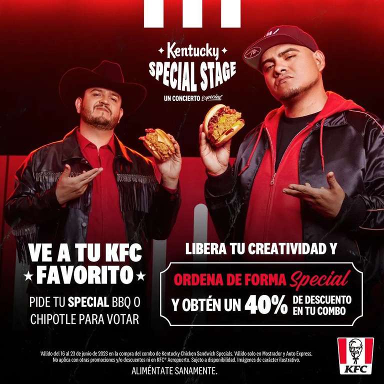 KFC: 40% de descuento en combo de hamburguesa si la pides rapeando, cantando, bailando o en lenguaje de la F