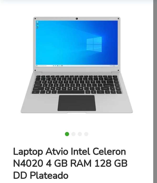 Bodega Aurrera: Laptop Atvio Intel Celeron N4020 4 GB RAM 128 GB DD