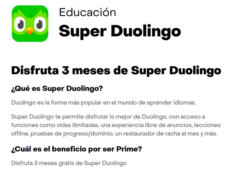 Rappi Prime: Disfruta 3 meses de Super Duolingo | usuarios seleccionados