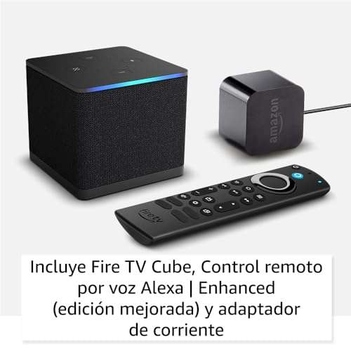 Amazon | Fire TV Cube: Dispositivo de streaming controlado por voz con Alexa, Wi-Fi 6E y 4K Ultra HD