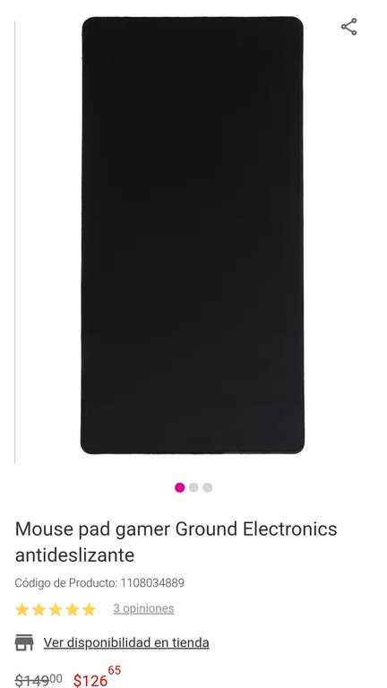 Mouse pad gamer (60x30x4mm) Ground Electronics antideslizante