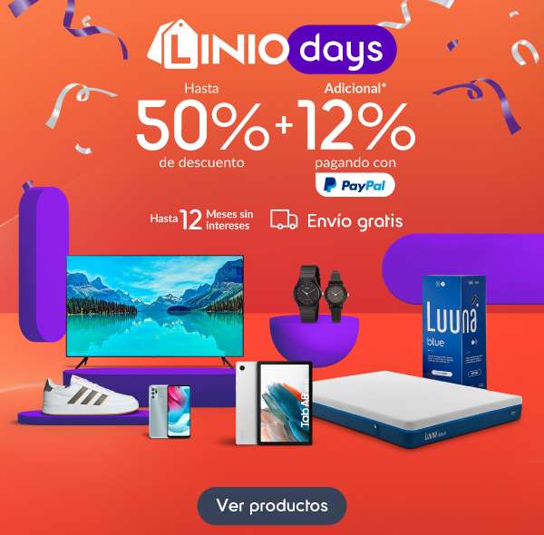 Linio Days: 12% de descuento al pagar con PAYPAL, compra mínima $3,000 y topado a $1,500