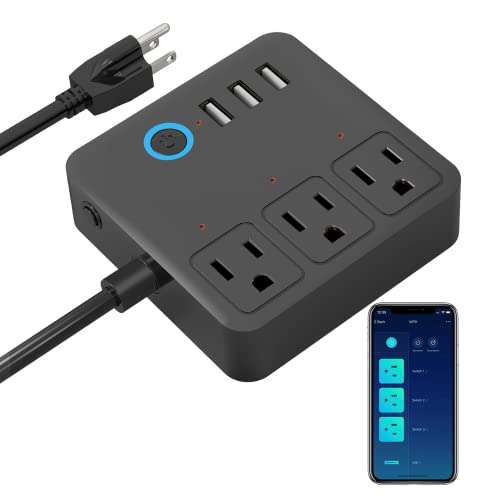Amazon: Smart Power Strip, 3 puertos inteligentes y 3 puertos USB, color negro