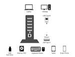 Amazon Basics - Torre de concentrador USB 2.0 de 7 puertos con adaptador de corriente de 5 V/4 A