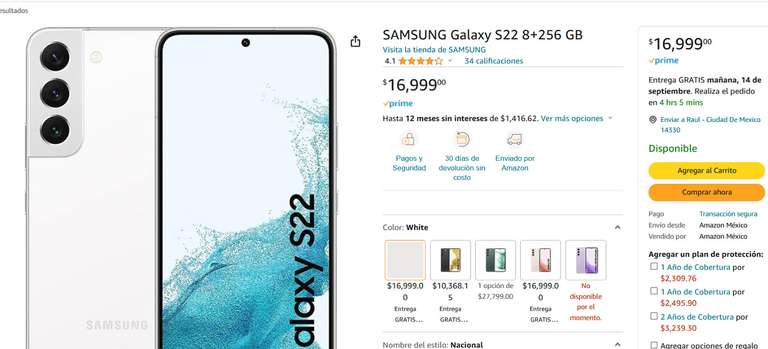 Samsung Store: Celular samsung Galaxy S22 SM-S901EZWMLTM y tablet s6 lite gratis
