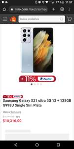 Linio - Samsung S21 Ultra Reacondicionado por Ouget 128 + 12 ram Plata