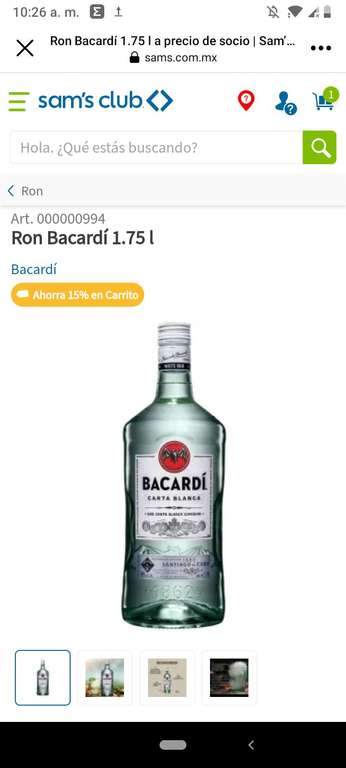 Sam's Club Ron Bacardi 1.75 L