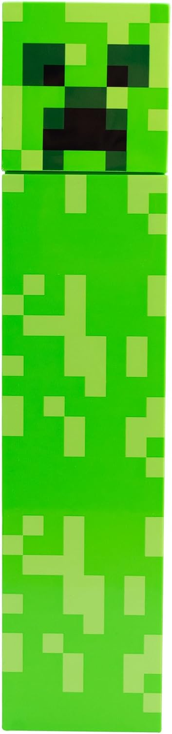 Amazon: FunKids 1555-3260 Botella Cuadrada de Plástico, Diseño Creeper Minecraft, Mojang Studios, Capacidad 650 mililitros, Verde