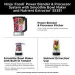 Amazon: Ninja - SS351 Foodi Licuadora potente y sistema de procesamiento con máquina para batidos, color plateado