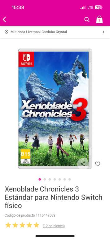 Liverpool: Xenoblade Chronicles 3 Nintendo Switch a $899