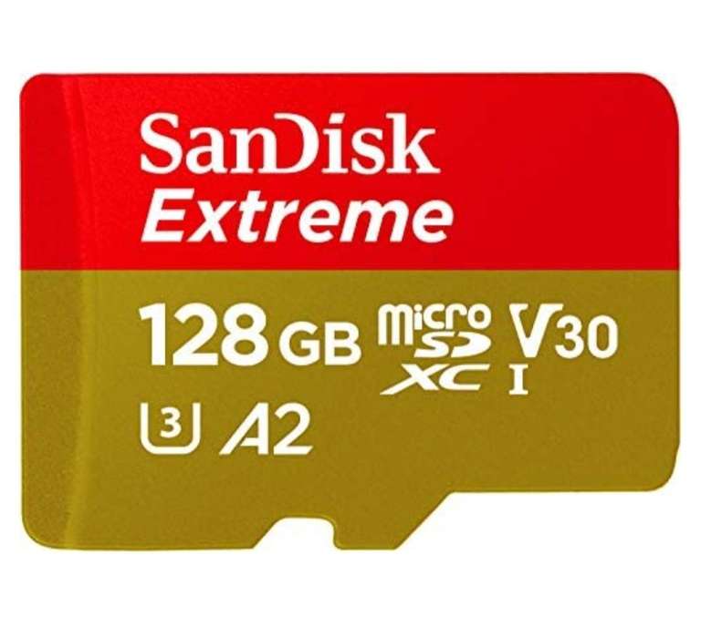 Amazon: Tarjeta microSDXC Sandisk Extreme de 128GB Clase A2 V30