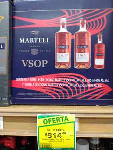 Soriana: Cognac Martell VSOP 2 Botellas 700ml más 1 Cognac Martell VSOP 350ml