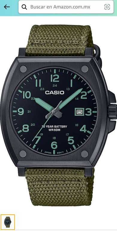 Amazon: Casio Reloj resistente al agua MTP-E715C-3AV para hombre con indicador de fecha de batería de 10 años