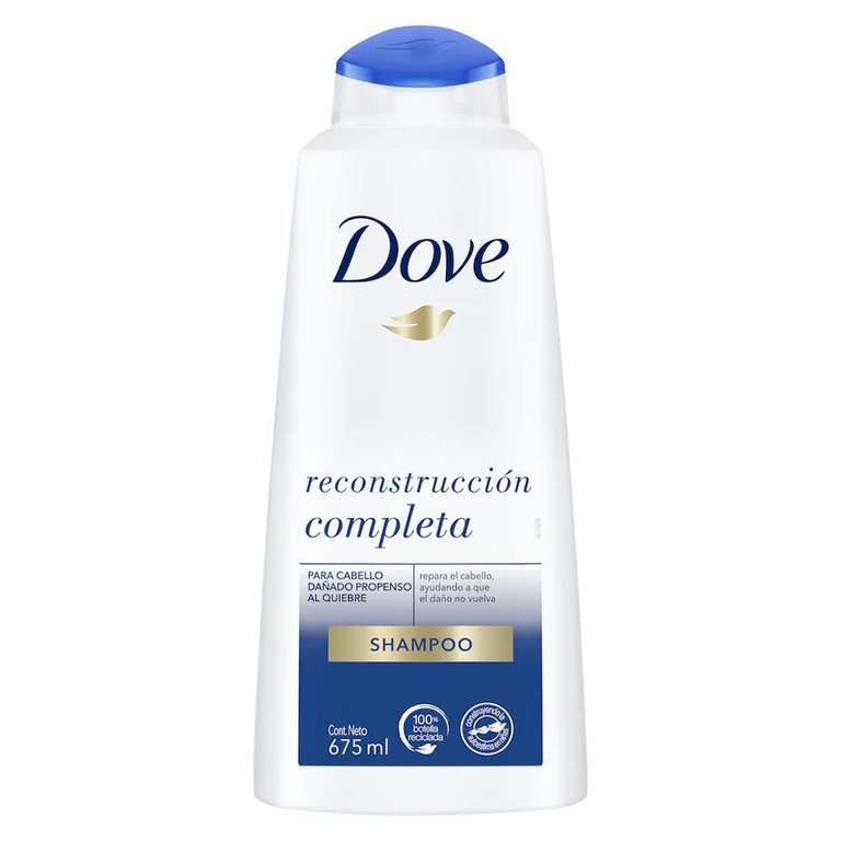 Soriana: Shampoo Dove Reconstrucción Completa 675 ml 2 x $112.50, 55% descuento al agregar 2 y aplicar cupón