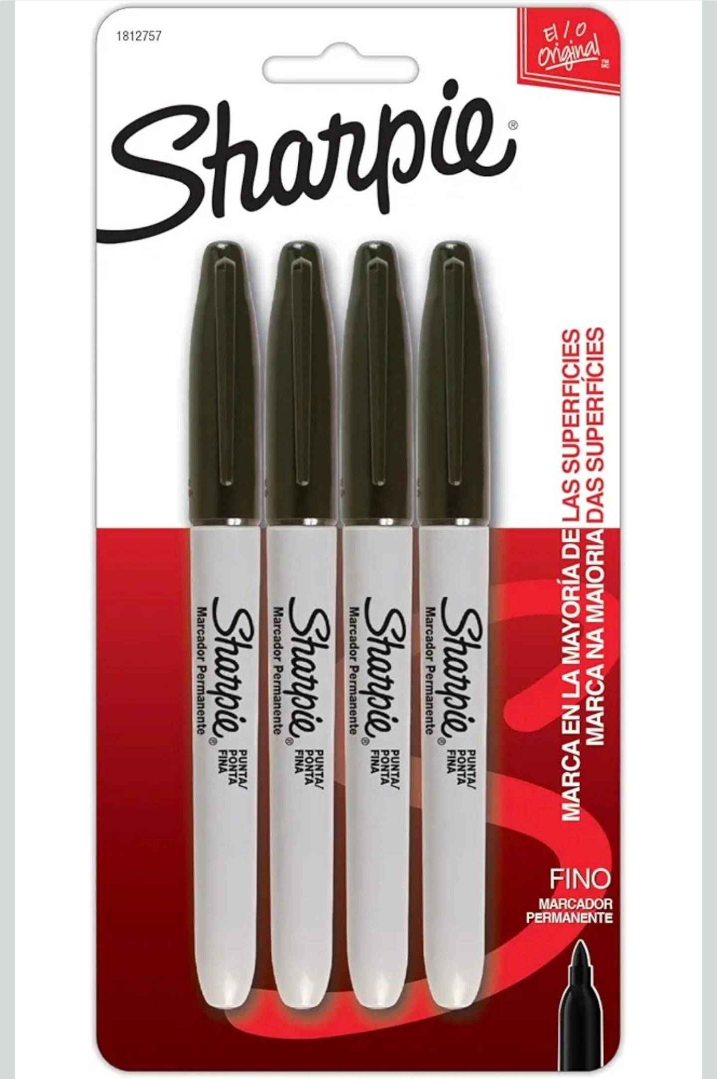 Amazon: $12.31 por pieza ||| $49 por paquete ||| Aplicando 4x3 ||| Sharpie Marcadores Permanentes Punta Fina Negro 4 Piezas