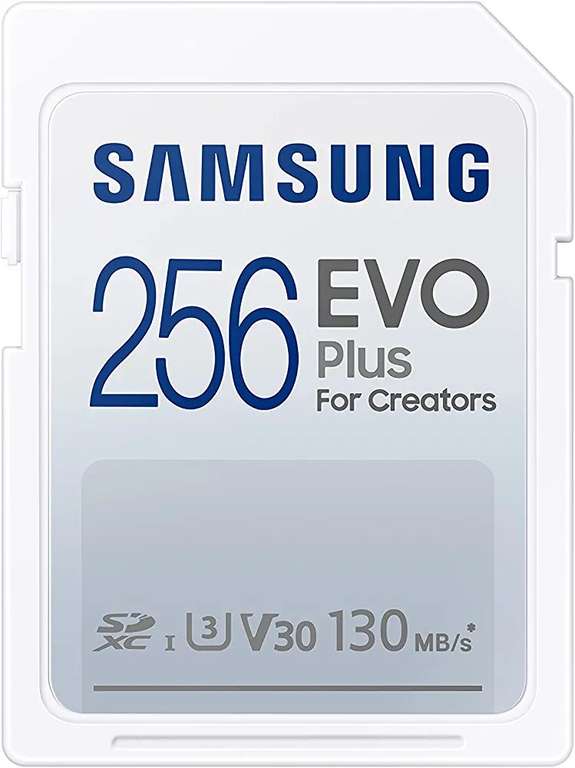 Amazon - SAMSUNG EVO Plus - Tarjeta SDXC de 256 GB, 130 MB/s Full HD y 4K UHD, UHS-I, U3, V30 (MB-SC256K/AM)