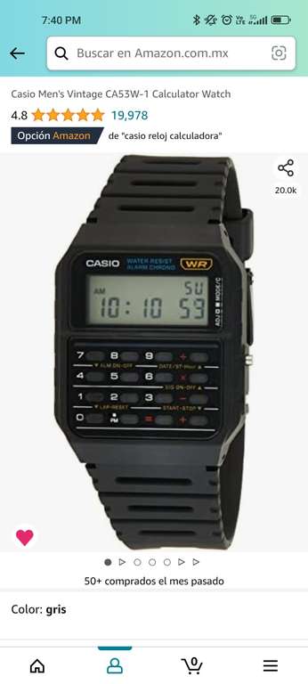 Amazon: Reloj Casio ca53w