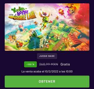 Yooka-Laylee and the Impossible Lair Gratis Epic Games