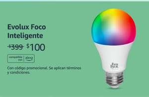 Amazon. NUEVO Evolux by Lloyd's Foco LED Inteligente WiFi A19 (redes de 2.4 GHz) RGB+ Luz Blanca Fría y Cálida, Dimmeable