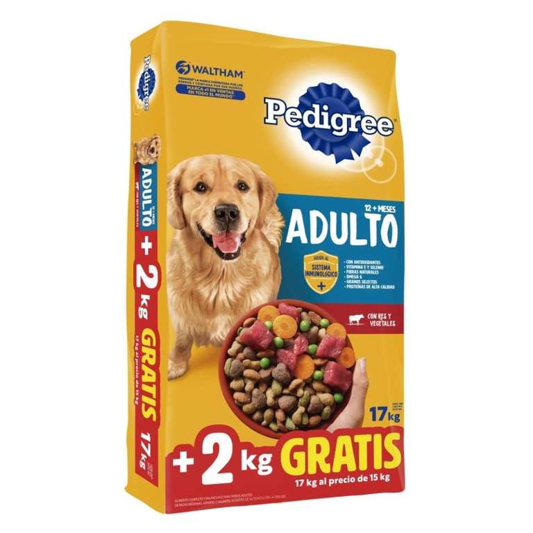 Walmart. Alimento para perro adulto Pedigree (17 kg)