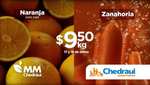 Chedraui: MartiMiércoles de Chedraui 17 y 18 Enero: Naranja ó Zanahoria $9.50 kg • Papaya ó Limón sin Semilla $16.90 kg