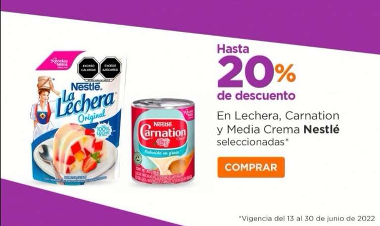 Chedraui: Hasta 20% de descuento en La Lechera, Carnation y Media Crema Nestlé