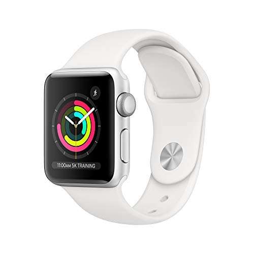 Amazon: Apple Watch Series 3 GPS Caja de Aluminio Color Plata 38 mm Correa Deportiva Blanca