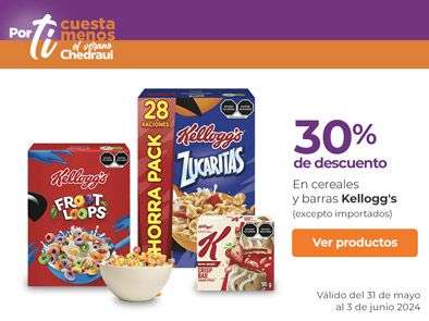 Chedraui: 30% de descuento en cereales y barras Kellogg's
