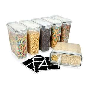 Amazon Simpli-Magic - Juego de recipientes para cereales (6 unidades), transparente