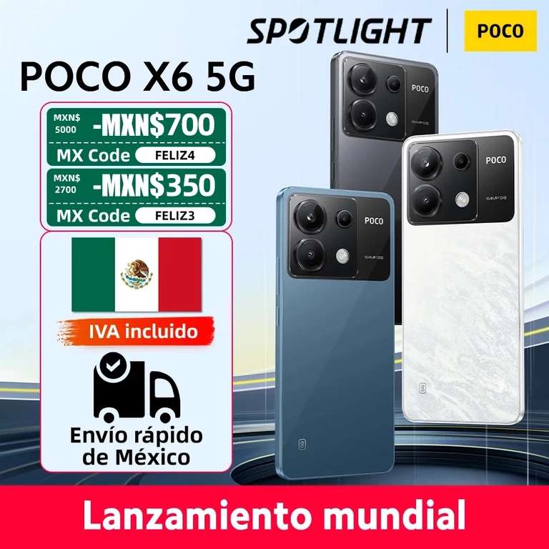 AliExpress: Celular Poco X6 12GB 512GB | Envío rápido de México en 5 días | IVA incluido