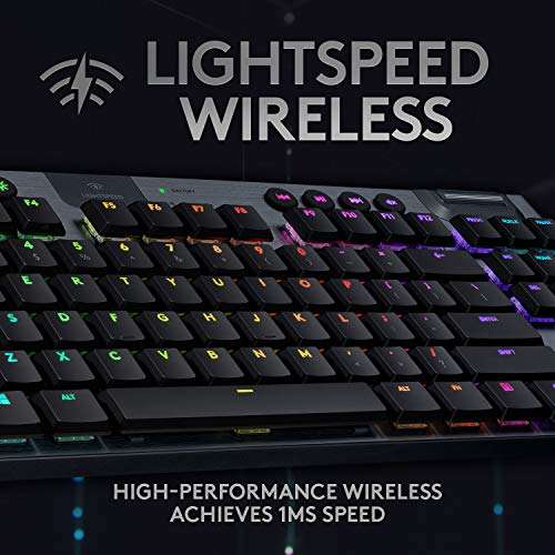AMAZON: Logitech G915 TKL Teclado Gaming sin teclado númerico, RGB LIGHTSYNC, Bluetooth, Tactile GL Switch - Carbón - (Teclado en Ingles)