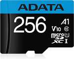 Amazon: ADATA 256 GB Tarjeta de Memoria Micro SDXC con Adaptador Color Negro con Azul A1 (Clase 10)
