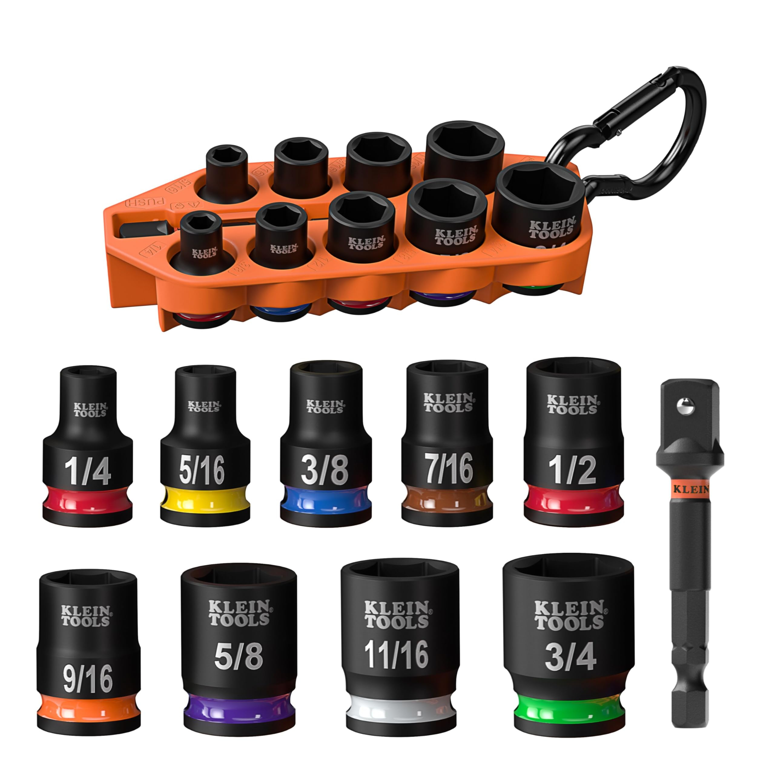 Amazon: Klein Tools - Go Impact Socket Set, , juego de 10 piezas con manga