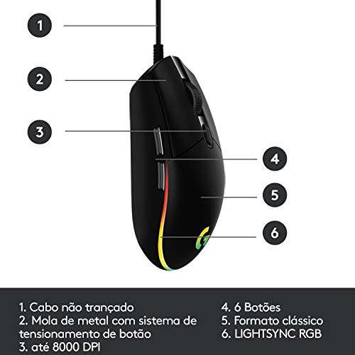 Amazon: Logitech G203 LIGHTSYNC Mouse Gaming con Iluminación RGB