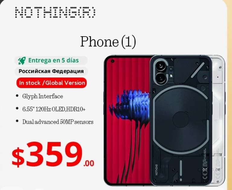 AliExpress: Celular Nothing Phone (1)