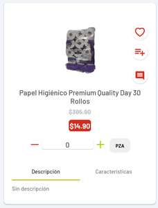 Soriana: Papel higiénico Quality day 30 rollos