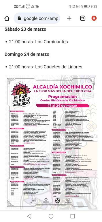 La flor mas bella en xochimilquito: Conciertos gratis del 17 al 24 de Marzo