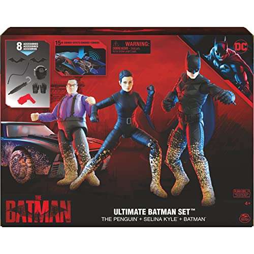 Amazon: BATMAN Pelicula Mega Set de Juego con Figuras de acción de, Selina Kyle y el Pingüino de 10 cm y Batimovil para niños