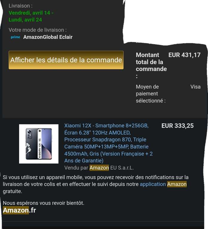 Amazon Francia: Xiaomi 12X 8/256 (Incl envío e importación)