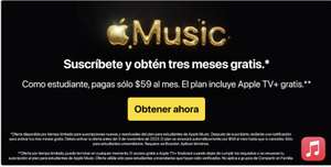 Apple Music $59 plan de estudiante + 3 meses gratis