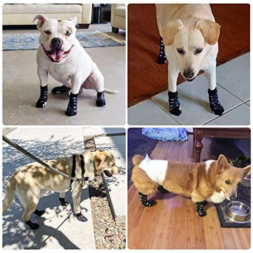 Amazon: Calcetines Antideslizantes para Perros con Protectores de Patas,Calcetines Antideslizantes